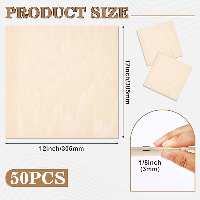 50 Pack Basswood Sheets for Crafts, Wood Burning, Architectural Models - Image 2