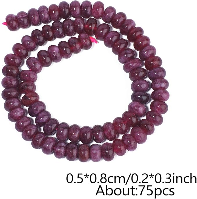Songxi 5x8mm Natural Red Garnet Stone Rondelle Beads, Gemstone - Image 2