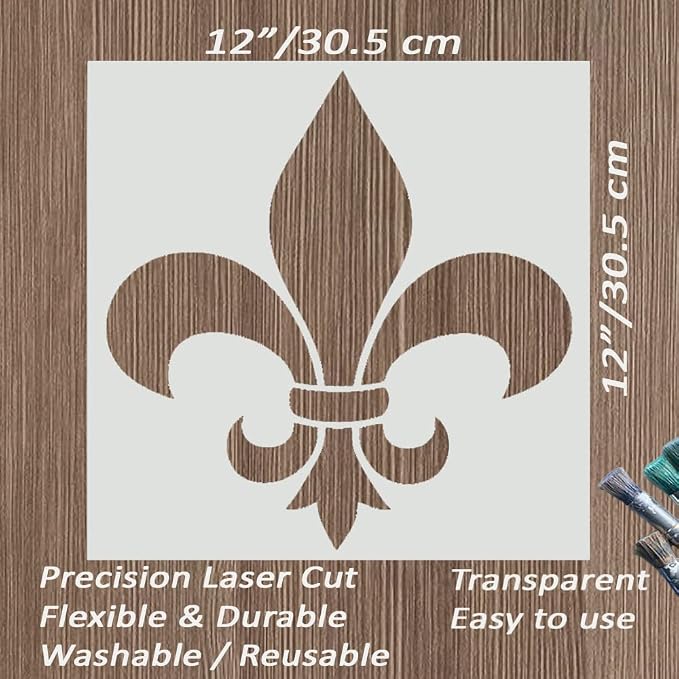 Large 12"x12" Fleur de lis Stencil - Image 2
