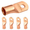 SELTERM 3/0 AWG - 5/16" (M8) ⌀ Hole UL Heavy Duty Wire Lugs, Battery Cable Ends, Bare Copper Eyelets, Tubular Ring Terminal Connectors [B85] - 5 Pack