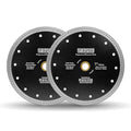 DT-DIATOOL Diamond Granite Blade 7 Inch for Marble Porcelain Tile Ceramic Diamond Cutting Disc with Mesh Turbo Diamond Segments Pack of 2