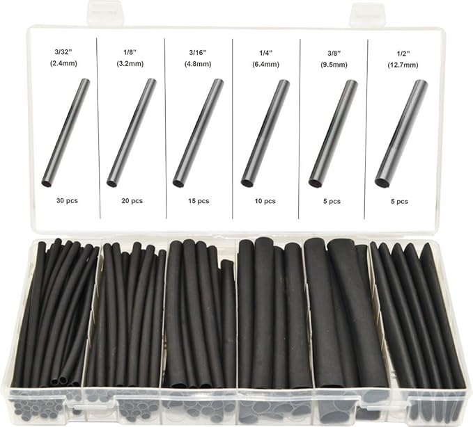 SWORDFISH 61200-85pc 3:1 Dual Wall Adhesive Lined Heat Shrinkable Tubing Assortment Kit