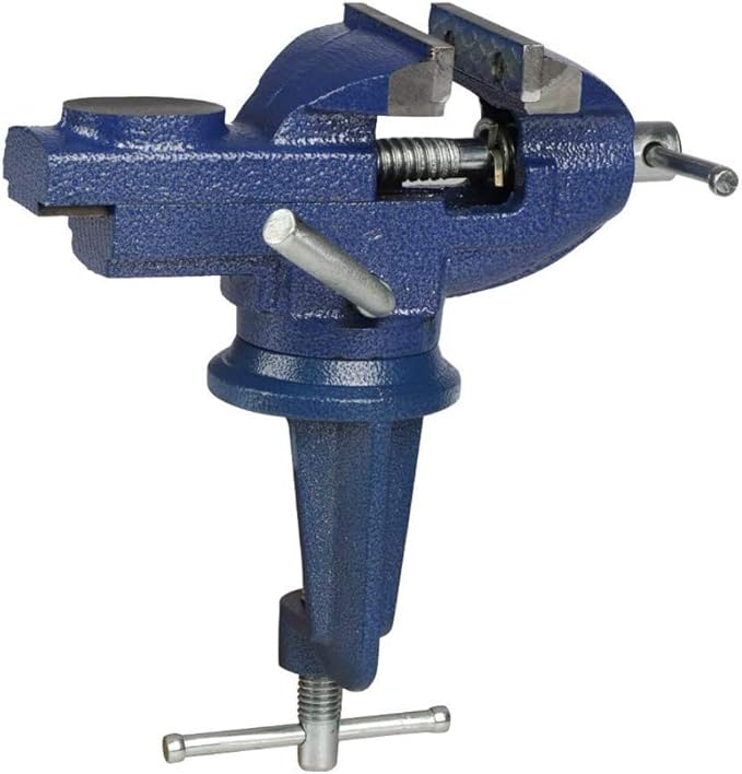 360° Rotating Bench Vise, 2.5'' Cast Iron Table Vise Clamp for Woodworking, Hobby, DIY Craft (Clamping Range: 0-2.5inch)