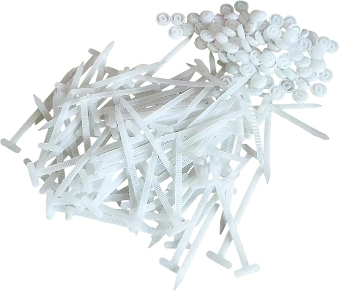 Nylon Universal Cable Tie Buckle - Heavy Duty Zip Ties Self-Locking for Car, UV Resistant Plastic Cable Ties with Pin Plastic Cable Ties Tool Fasteners Car Body (White,200)