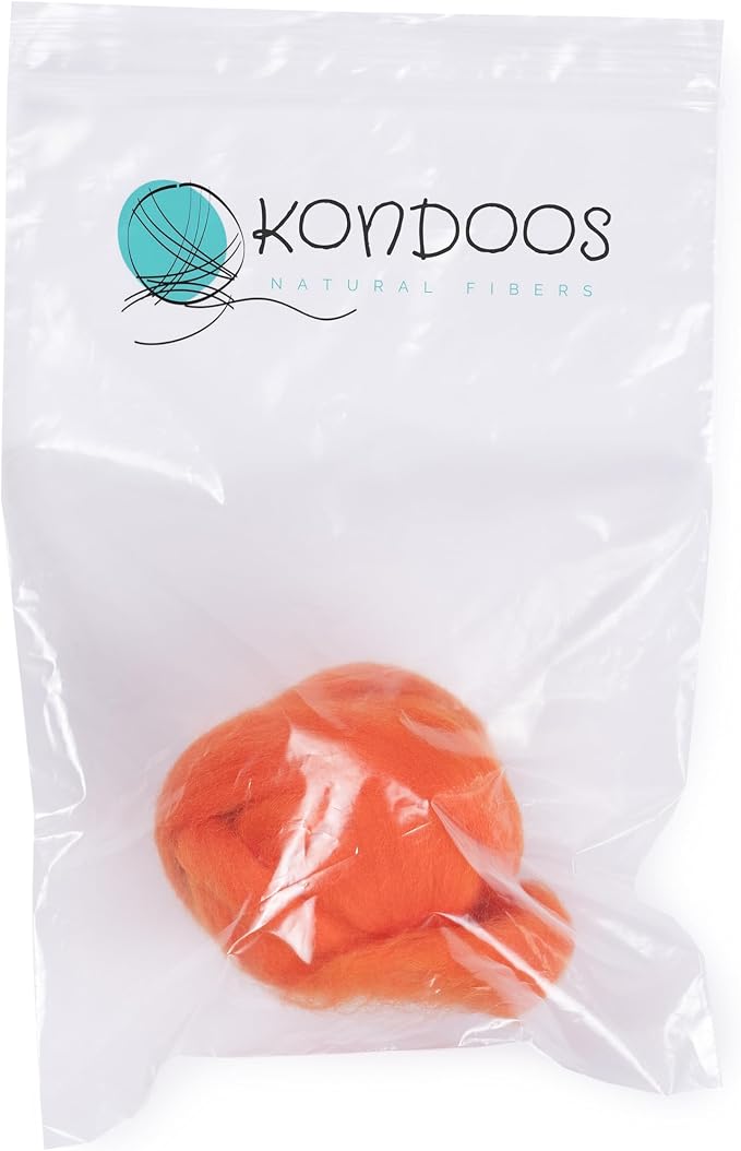 Kondoos Natural Wool roving, 2 OZ. Best Wool - Image 2