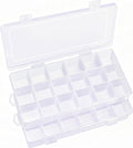 IOOLEEM 18 Grids Adjustable Dividers Plastic Bead Organizer Box, Organizer by IOOLEEM