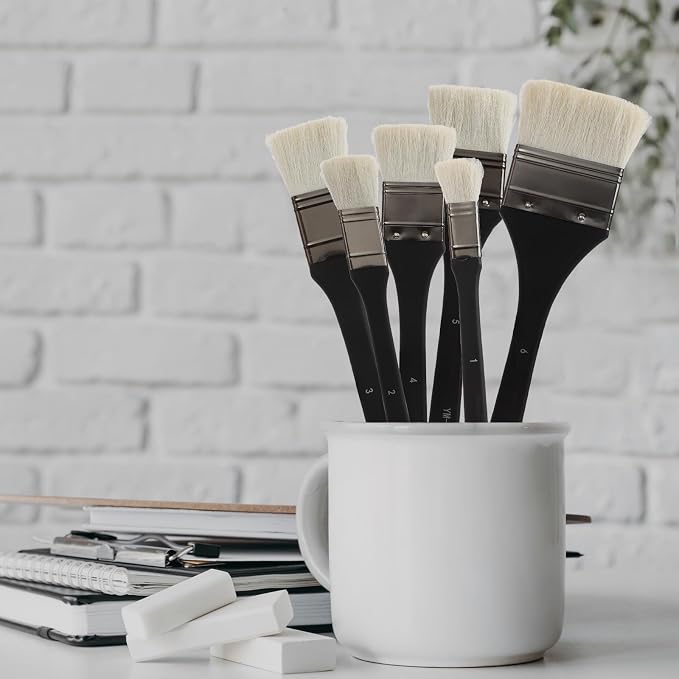 EORTA Flat Art Paint Brushes Set Assorted Size Nylon Painting Brushes - Image 6