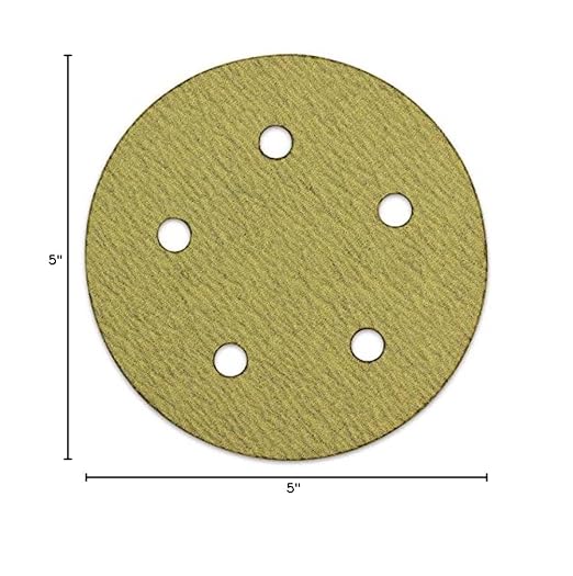 BHA 5" Inch 5 Hole Hook and Loop Sanding Discs for Orbital DA Sanders - 100 Pack (400 Grit)