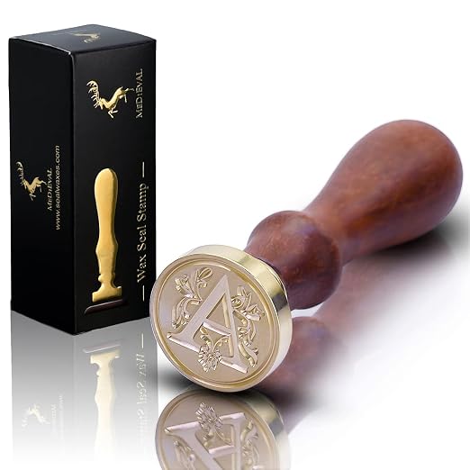 Medieval Traditional Initial Alphabet Wax Seal Stamp, Brass Head Wooden Handle - Image 6