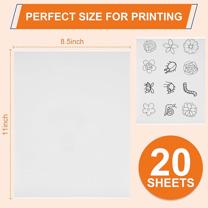 FURWEY 20PCS 8.5"x11" Wash Away Embroidery Stabilizer – Self Adhesive & - Image 2
