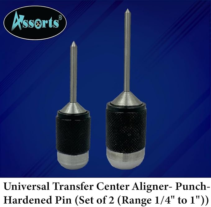 Universal Transfer Center Aligner- Punch-Hardened Pin (Set of 2 (Range 1/4" to 1"))