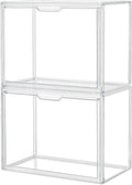 ZLLZUU Acrylic Display Case Large Clear Boxes 3 Pack Stackable Storage Bins | by ZLLZUU