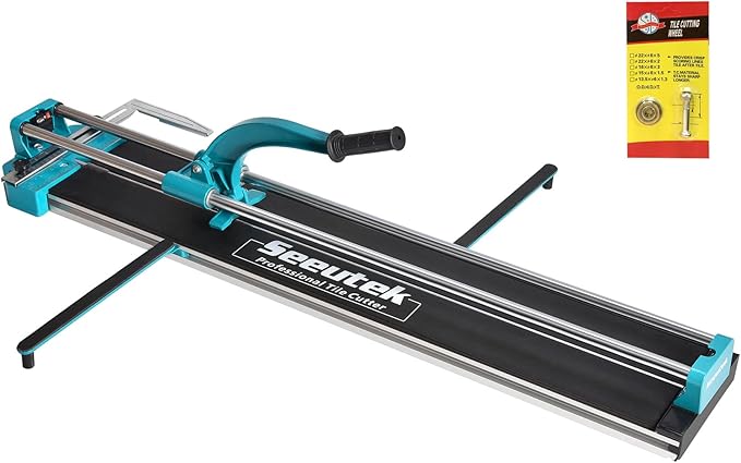 Manual Tile Cutter With Tungsten Carbide Scoring Wheel for Porcelain Ceramic Floor Tile W/Adjustable Laser Guide Bonus Spared Cutting Wheel & Storage Bag