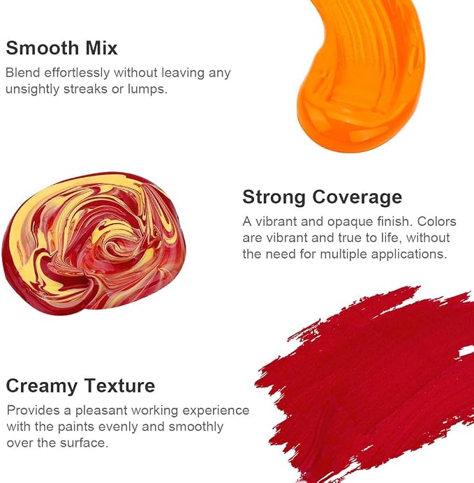AUREUO Red Acrylic Paint Set - Image 4