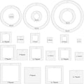 22pcs Circle Square Quilting Templates Acrylic Templates | Domestic Transparent by Unknown