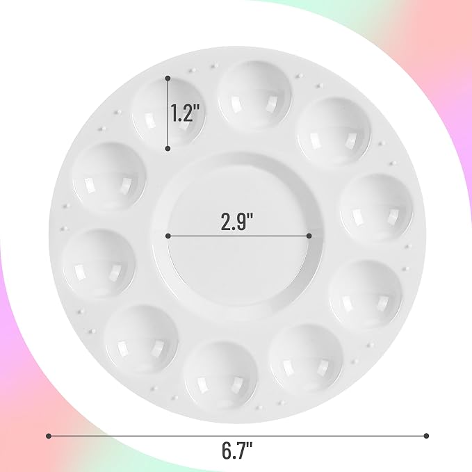 Mr. Pen- Round Paint Tray Palettes, 16 Pack | Plastic White Palettes - Image 4