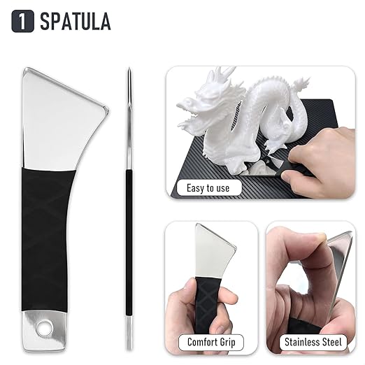 3D Printer Tools Kit, Quality 3D Printer Accessories for All FDM/SLA Printers Nozzle Cleaning, Model Finishing&Removing Mirror Polishing Scrapers, 5 Types of Files,3 Brushes, Wire Cutter