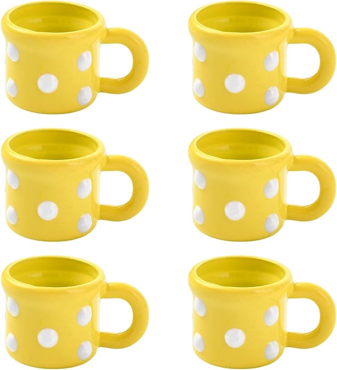 FASHEWELRY 6Pcs Alloy Mini Tea Cups by FASHEWELRY