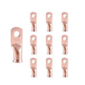 RIOCAN 10pcs 4 AWG-1/4”(M6) Ring Terminals 4 Gauge Battery Lugs Battery Cable Ends Heavy Duty Wire Lugs Battery Cable Connector Copper Lugs Battery Terminal Connectors