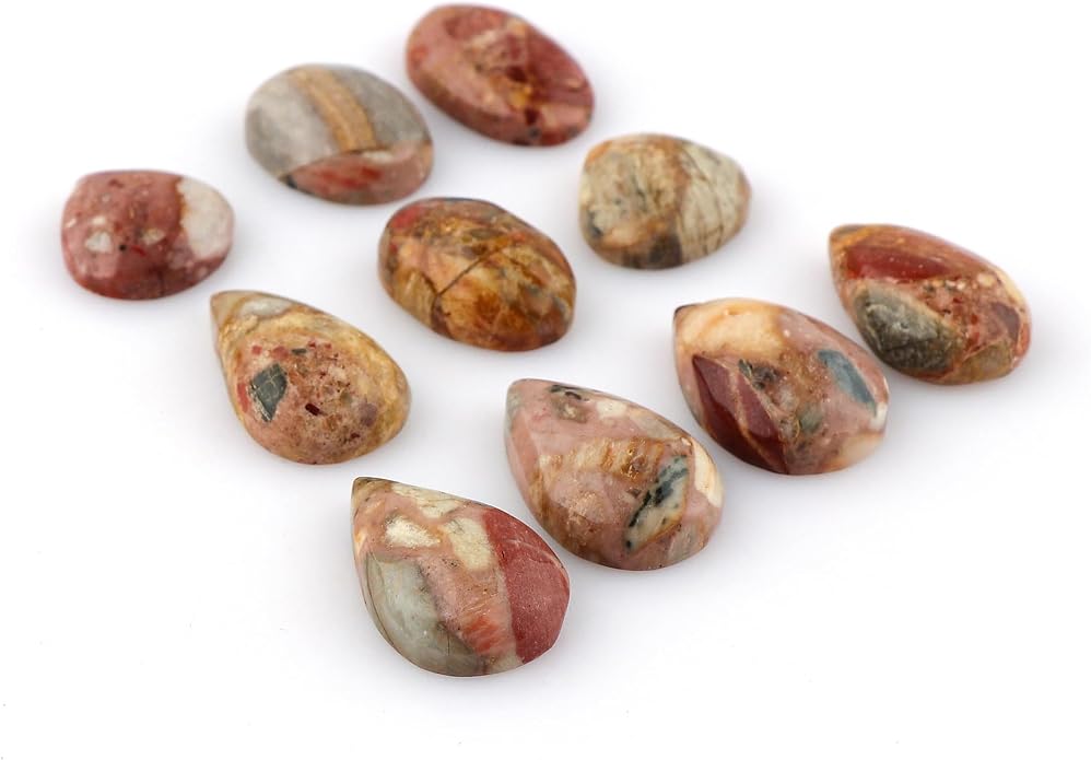 10pcs, Natural Gemstone Cabochon, Wholesale Assorted Flatback Crystals - Image 3