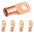 SELTERM 5pcs 2/0 AWG 3/8" Stud Copper Wire Lugs, Battery Lugs, Ring Terminals, Battery Cable Ends, 00 Gaug Ring Terminal Connectors, UL Heavy Duty Bare Copper Eyelets Battery Terminal Connectors