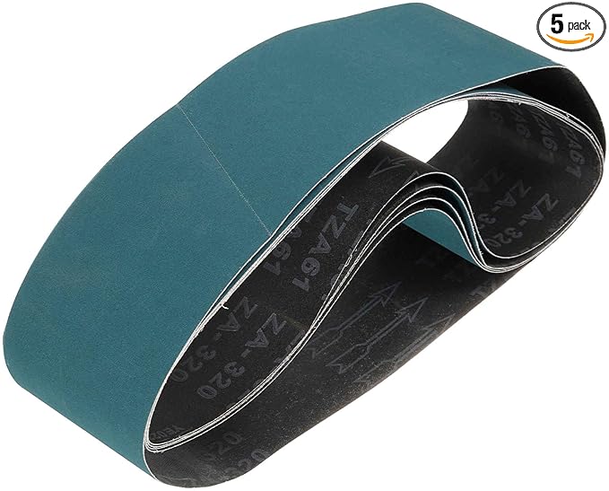 HARFINGTON 4 x 36 Inch Sanding Belts, 5 Pcs 320 Grit Zirconia Abrasive Belt Sander File Belt for Woodworking, Metal Polishing, Knife Sharpener