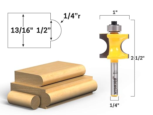 YONICO Bullnose Router Bit (1/2" Bead - 1/4" Shank)