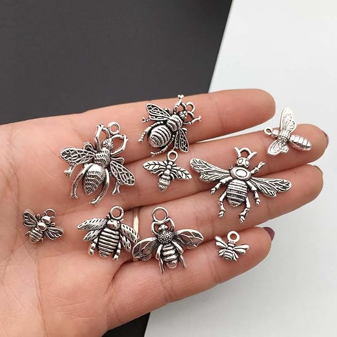 WOCRAFT 120pc Assorted Enamel Bracelet Honeycomb Bee Charms - Image 4