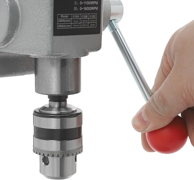 Mini Drill Press 3-Speed Electric Drill Press Bench 1-10mm Clamp Benchtop Drill Press Chuck 340W 110V Tabletop Drilling Machine for Metal Wooden Jewelry DIY and Crafts