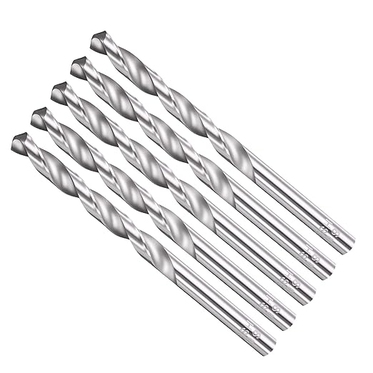 Drill Bit, 6mm Cutting Diameter, 4241 HSS 118° Cutting Angle Uncoated Bright Versatile Jobber Bits - (Applications: for Drilling Plastic Wood Soft Metal), 5-Pieces