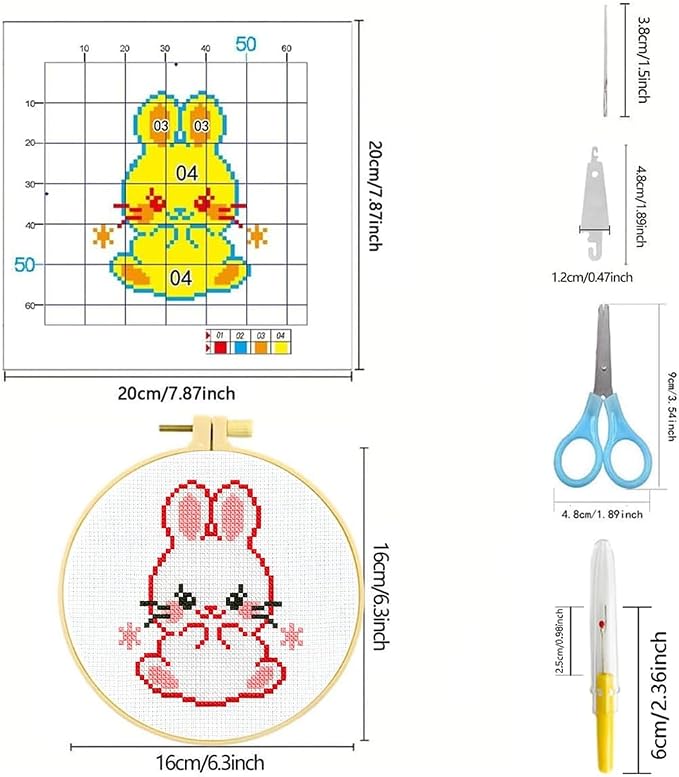 Zhenqing 4 Cute Animal Cross Stitch Kit - Image 5