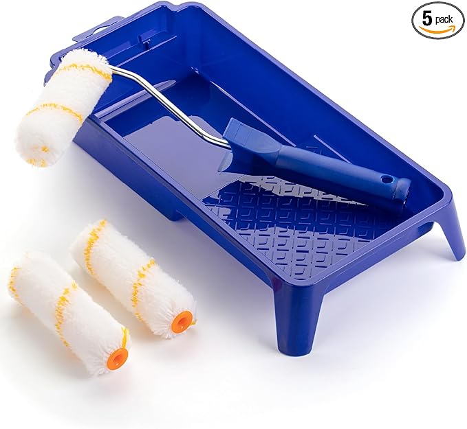 Bates- Paint Tray Set, Paint Roller Kit, 4 Inch Blue Tray & Frame, Small Paint by BatesChoice