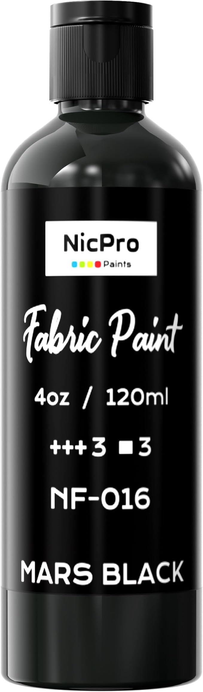 Nicpro Black Fabric Paint, 4 oz Fabric Paint by Nicpro
