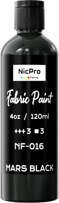 Nicpro Black Fabric Paint, 4 oz Fabric Paint by Nicpro