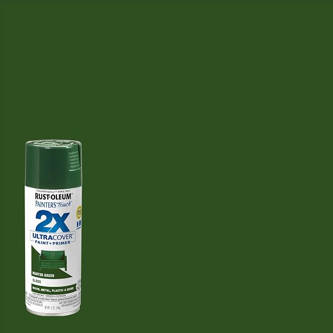 Rust-Oleum Painter's Touch 2X Ultra Cover Spray Paint, Gloss Hunter Green | - Image 2