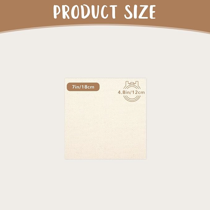 10 PCS Punch Needle Fabric | Pre-Cut Natural Cotton Tufting Cloth Monks Cloth - Image 2