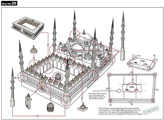 Istanbul Blue Mosque DIY Paper Model Kit - Image 2