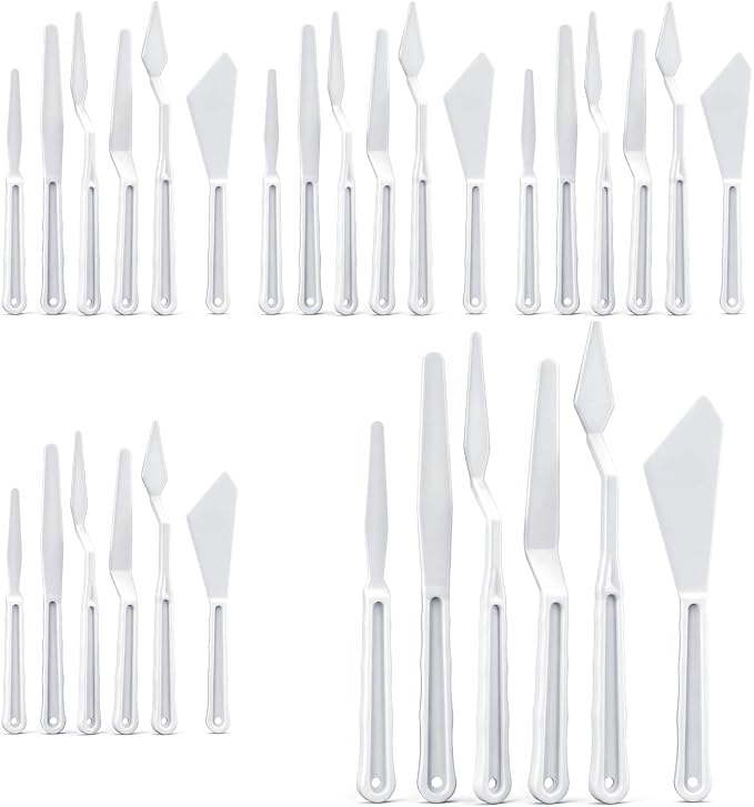 Plastic Palette Knives Set, 30 Pieces Spatula Palette Knives Thin Flexible Art by Unknown