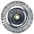 Weiler 09000 Roughneck 7" Root Pass Weld Cleaning Brush, .020" Steel Wire Fill, 5/8"-11 Unc Nut, Made in the USA, 56 Knots