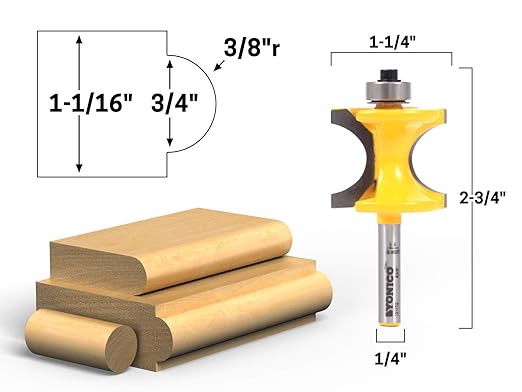 YONICO Router Bits Bullnose 3/4-Inch Bead 1/4-Inch Shank 13117q