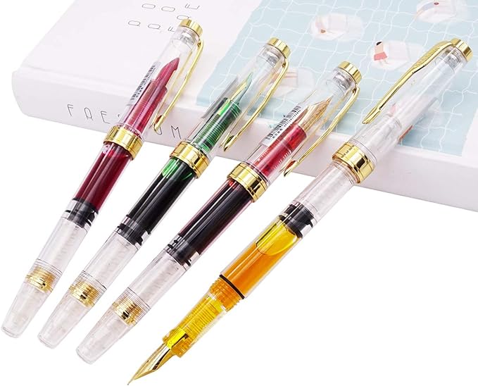 Lanxivi Yongsheng 3011 Demonstrator Clear Classical Fountain Pen Fine Nib Arrow by LanxiviDirect