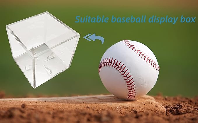 Baseball Display Case, Built-In Stand. 3.15" Square Fits Official Balls to - Image 8