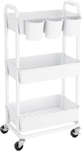 JIUYOTREE 3-Tier Plastic Rolling Storage Cart Utility Cart by JIUYOTREE