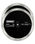 CRALY 7-1/4 Inch 140 Teeth Circular Saw Blade, 5/8 Inch Arbor, Thin Kerf, for Cutting Plywood, OSB, Plastic, Paneling & Vinyl Siding, 2-Pack(C07140WB-2)
