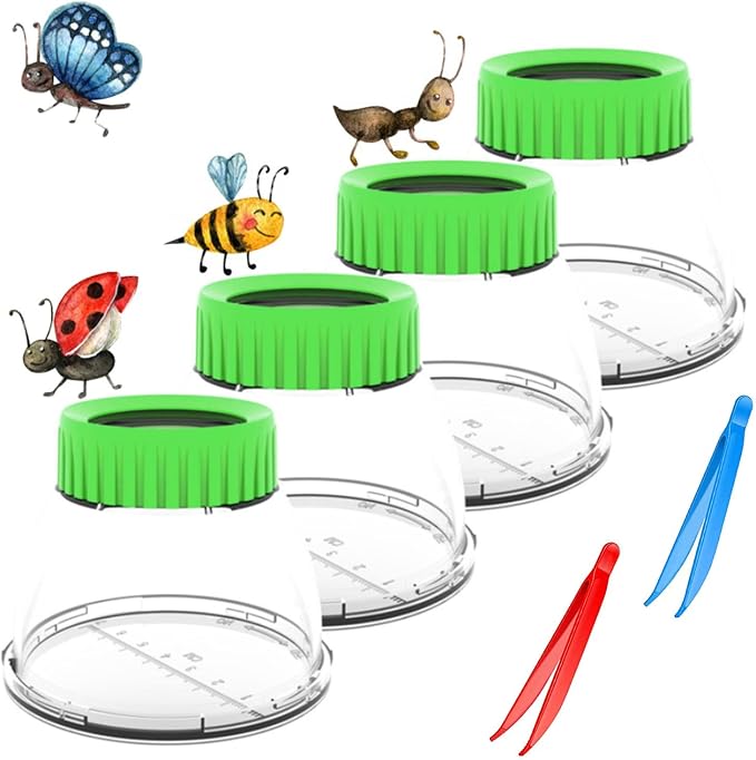 4Pack Green Bug Viewer with 5X Magnifier | Bug Jars by RORANIC-DeliveringHappiness