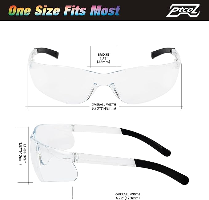 Safety Glasses Bulk Pack ANSI Z87.1 Scratch Resistant Polycarbonate Clear Glasses for Women Man Lab Goggles UV Eye Protection