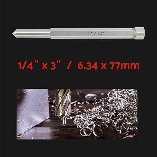 S&F STEAD & FAST Pilot Pin for Annular Cutter 2-Pc, 1/4" x 3", for Mag Drill Bit Cutting with Depth of Cut 1"