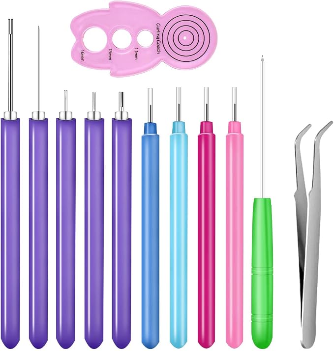 12 Pcs Paper Quilling Slotted Tool Paper Curling Tools Kit Quilling Needle Pen by yuntop