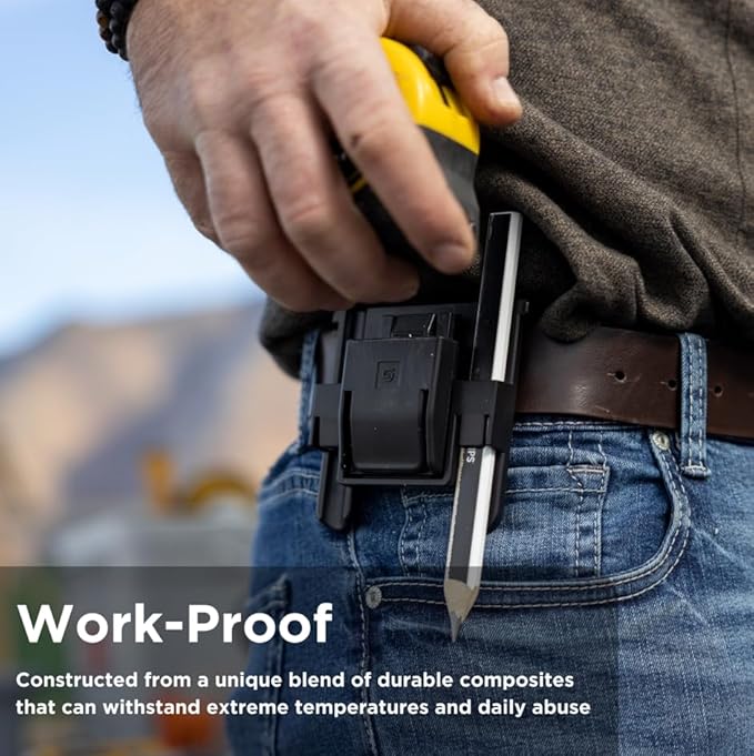 Tape Measure Holder & Tool Holder – Tool Belt Clip Compact Multi-Purpose Tool Belt Attachment for Professionals