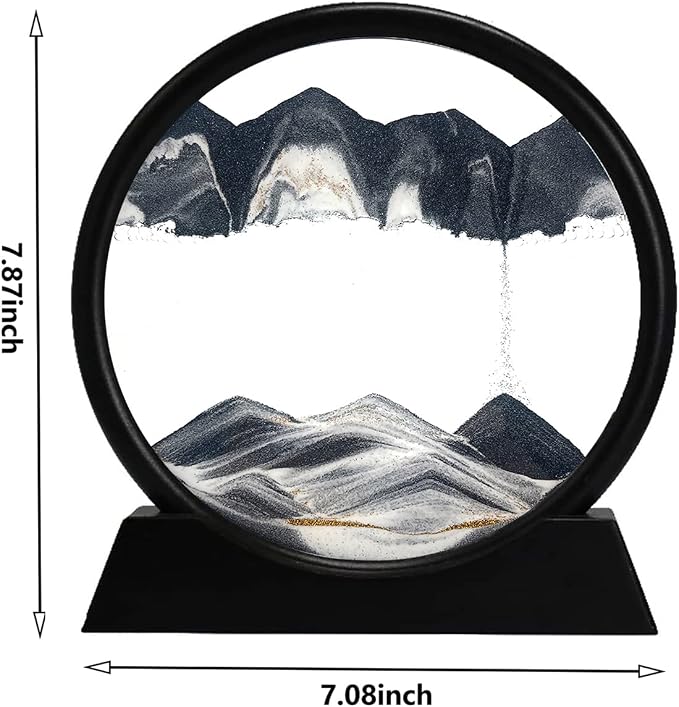 rysnwsu 3D Dynamic Sand Art Liquid Motion, Moving Sand Art Picture Round Glass - Image 2